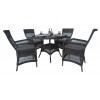 Mystic: 4 Dinning ARM Chair with 3,5 cm cushion + Table Dia. 110 with 5mm Tampered Glass