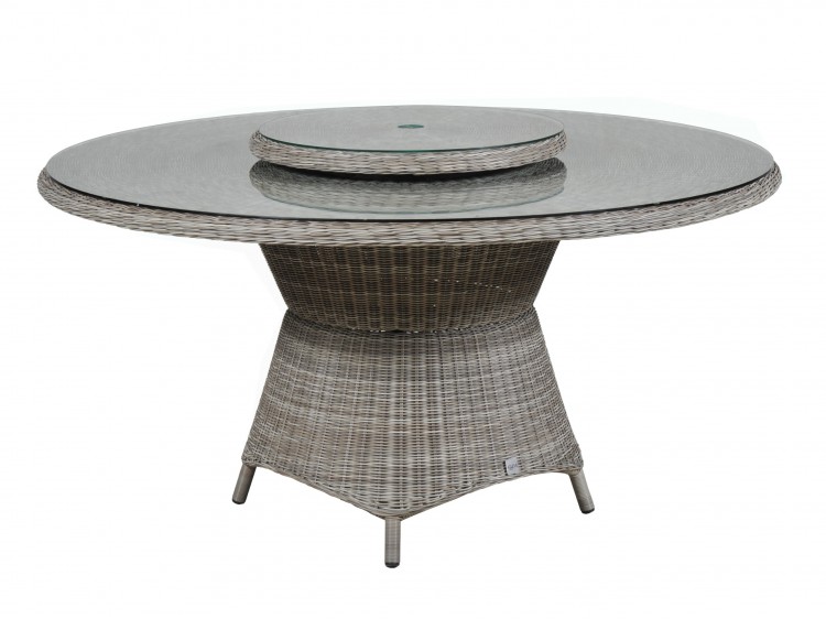 Augusta Round Table 135 + Lazy Suzan with 5 mm Tempered Glass