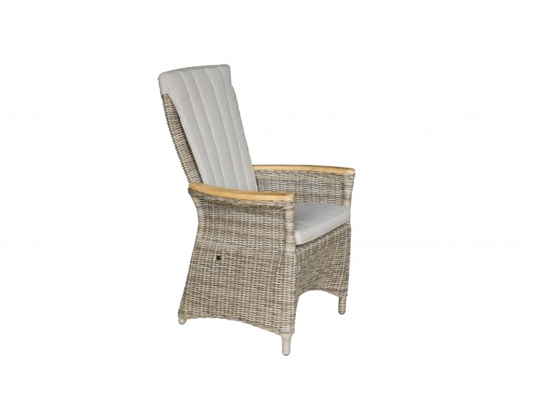 Salem Recliner Chair with Single Weaved ARM with  TEAK +  5 cm cushion