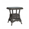 Newport Round-Square Side Table open weave with 5mm tempered Glass