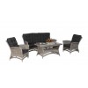 Yale Curved 3+1+1+table:  3 Seater + 2 Chair-10cm w/ 3pcs of Cushion + Coffee Table