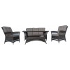 Portland CURVED 3+1+1+ Coffee Table: 3 Seater + 2 Chair w/8cm cushion + Coffee Table