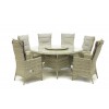 Windsor Round wicker table with lazy Susan + 6  Georgia reclining chairs