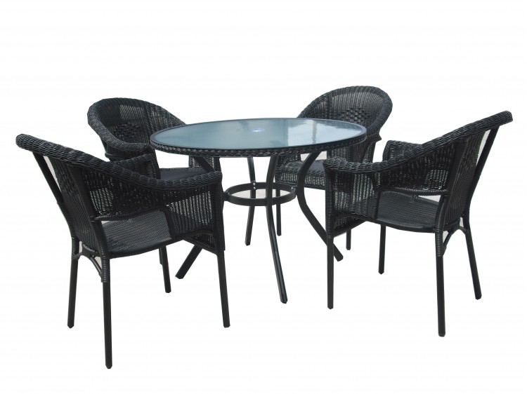 Tea Time 105cm Round Table 4 chair Group