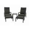 Como 2 x Lounge reclining chair + 2 Footstool, Alu. Arms