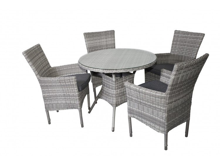 Windsor Round wicker table + 4 Devon chairs