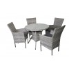 Windsor Round wicker table + 4 Devon chairs