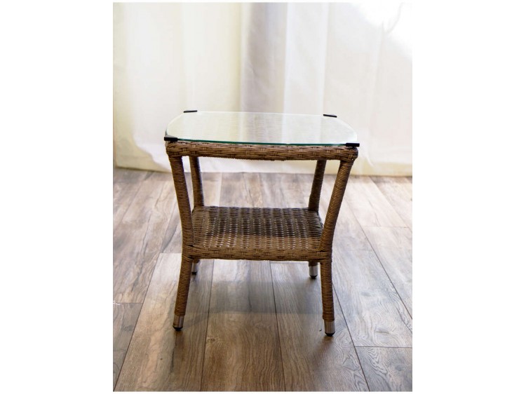 Playa side table with transparent glass