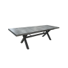 X-leg Dining table with HPL top and extension 202.5-263.5*92.5cm
