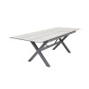 X-leg dining table with HPL top and extension 180-240x88 cm