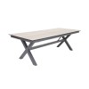 X-leg dining table with HPL top and extension 240-315x100 cm