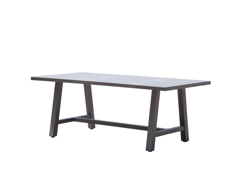 Concrete look alu dining table 220 x 100 cm