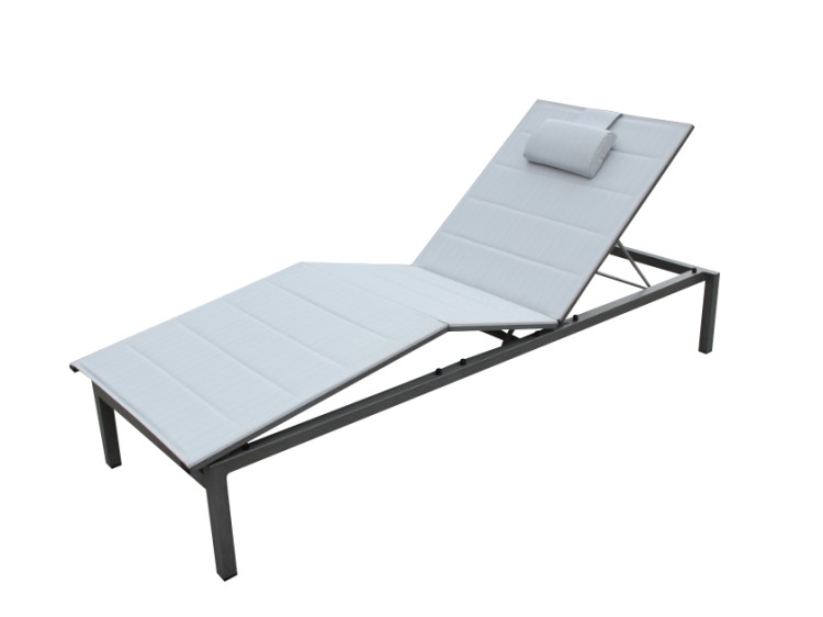 Dallas Sunlounger- White - Padded