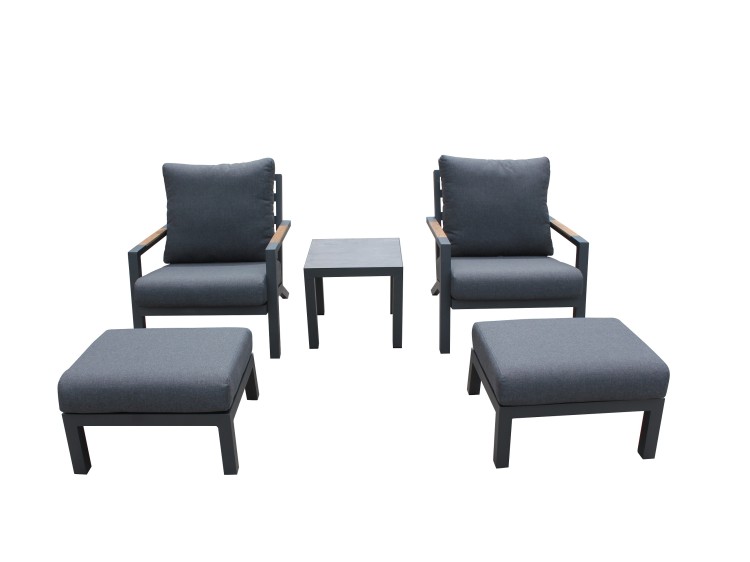 Miami Relax set (2 chairs, 2 footstools and side table)