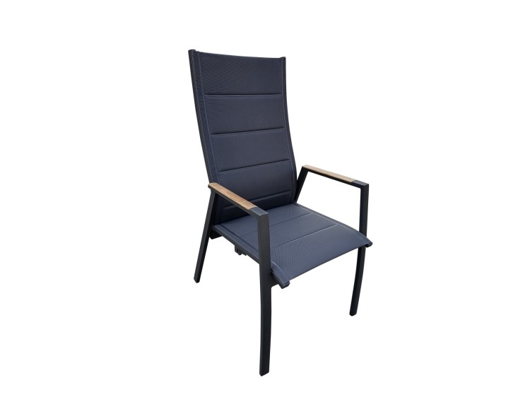 Dallas Reclining with teak armrest Dining Chair      ( Padded )