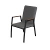 Houston Dining chair, Aluminum farme Dining chair with teak, Acrylic fabric