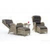 Newport Small Recliner Set of 2 Chair + 10 cm of Cushion with Gas Spring Shock + 2 Foot Stool + 1  Round Side Table