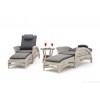 Harvard Sunlounger Set of 2 Big Chair with gas recliner + 2 FS + Round Side table