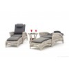 Harvard Sunlounger Set of 2 Big Chair with manual recliner + 2 FS + Round Side table