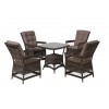 Savannah Small Dinning Set: 4 Small Dinning Chair + 1 Round Square Table