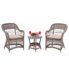 Rhode Island Set:2 Chair with 5cm cushion +Round Side Table +5mm Tampered Glass