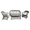 Rhode Island 3+1+1+table:3-Seater + 2 Chair with 5cm cushion+Table+5mm Tampered Glass